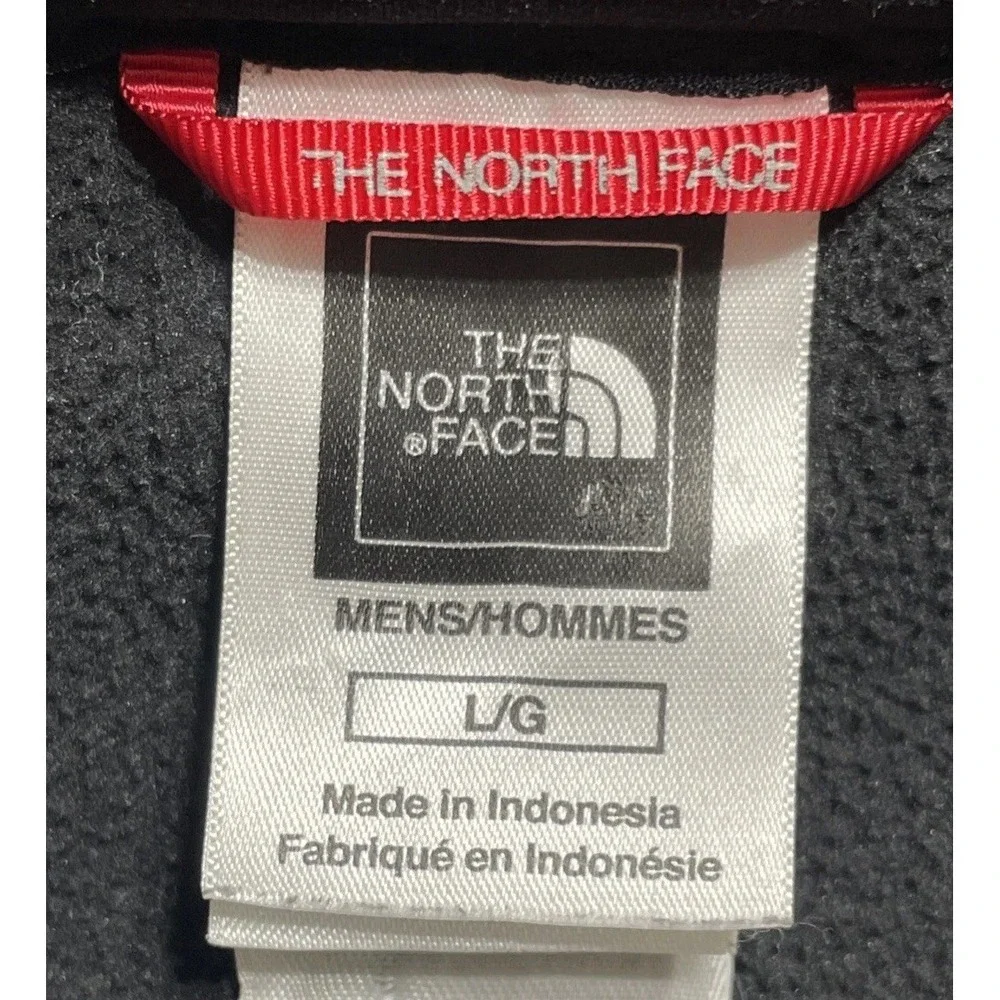 The North Face Fleece Pullover Men's Size Large Black Gray 1/4 Zip Sleeve Pocket